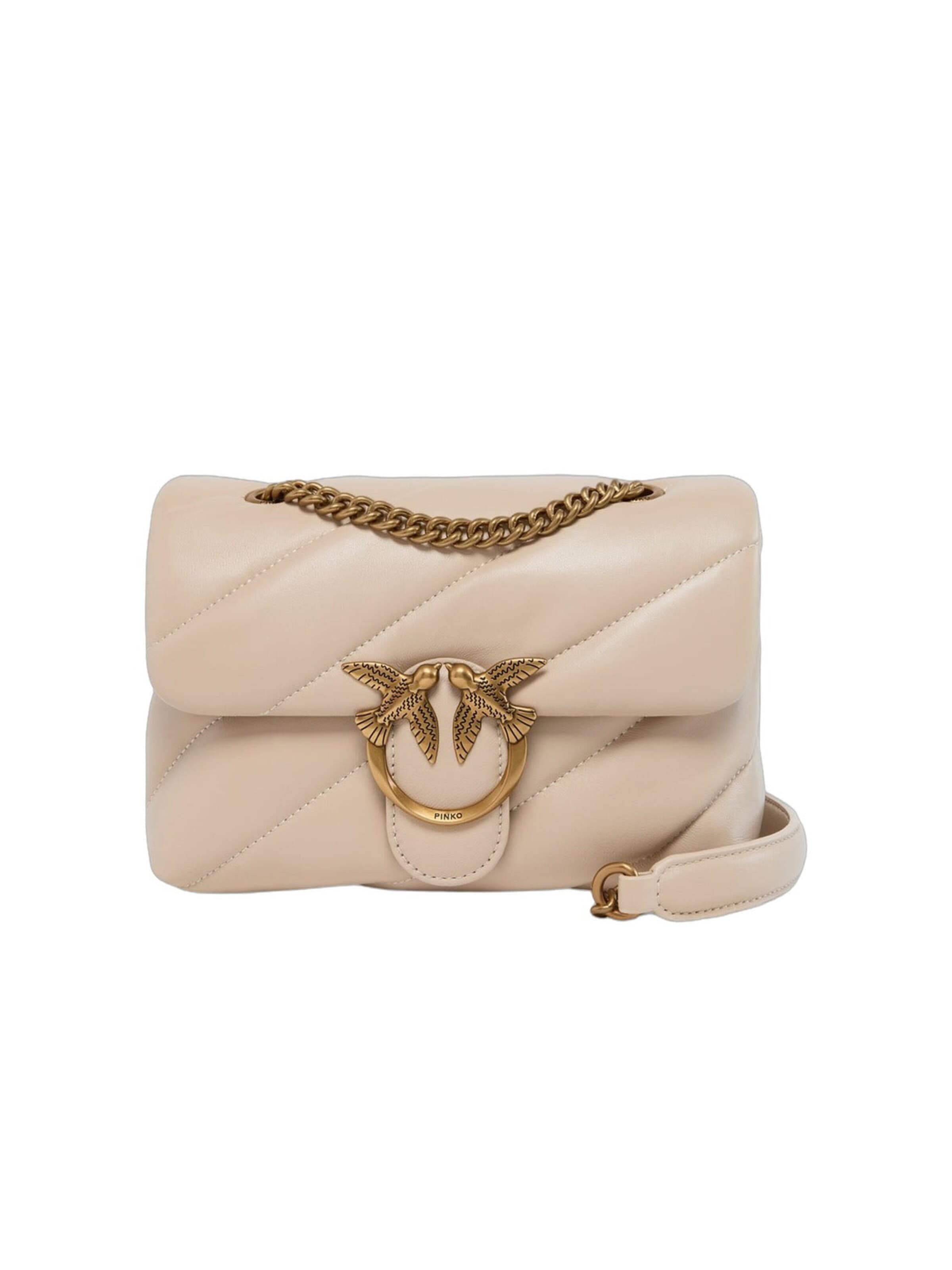 Sac bandoulière 'Pinko Sac Rabat Love Puff Mini Cl Sheep Nappa Beige' PINKO en beige : devant