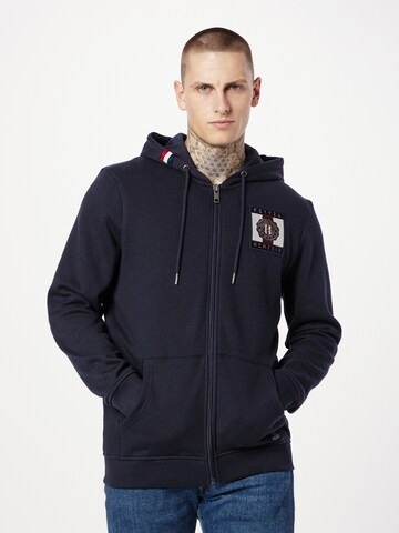 FQ1924 - Sudadera con cremallera 'William' en azul: frente