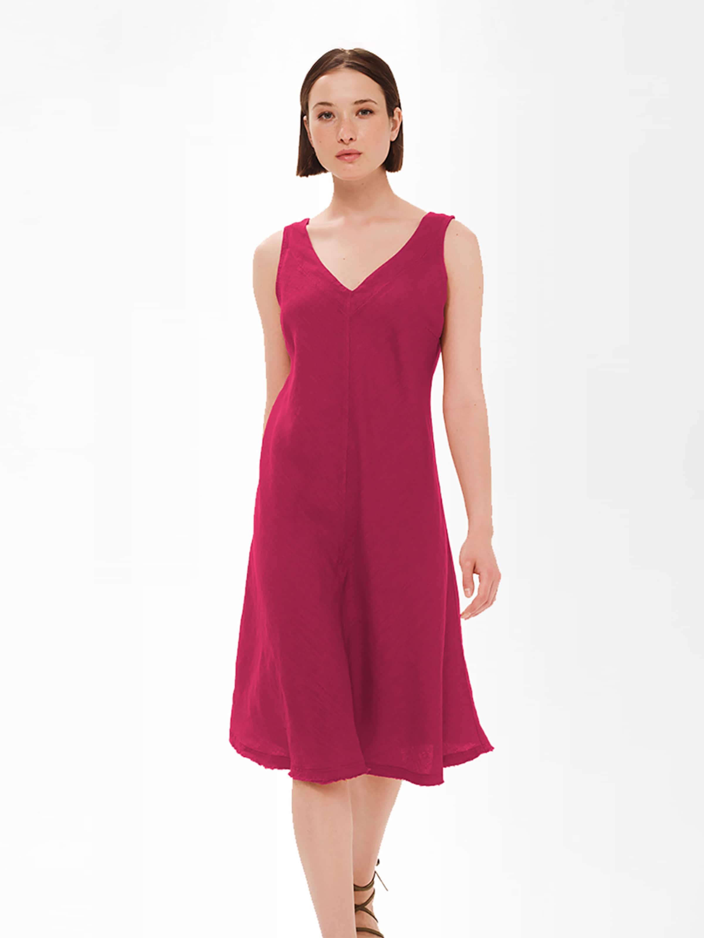 Robe d’été 'V Neck Linen Cami Dress' Haris Cotton en rose : devant