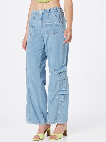 BDG Urban Outfitters Wide leg Cargo Jeans in Blue: front