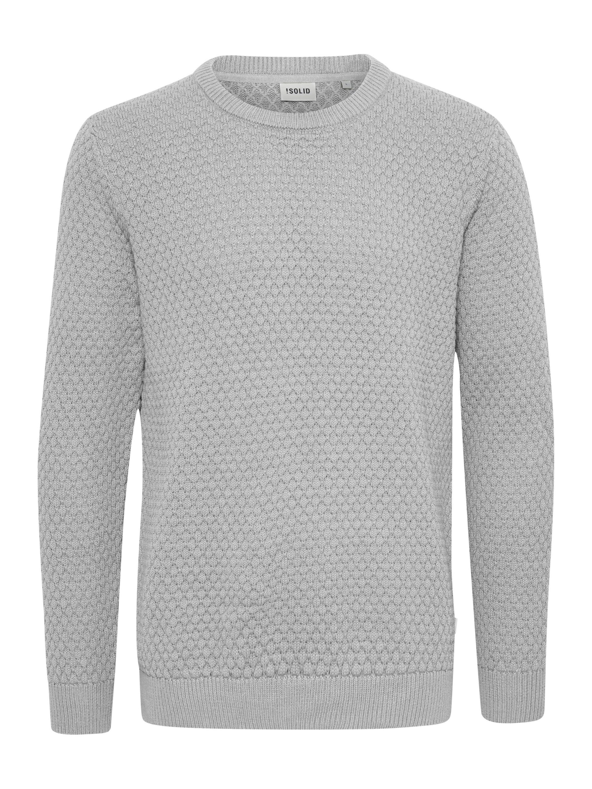 !Solid Pullover 'Clive' in Grau: Vorderseite