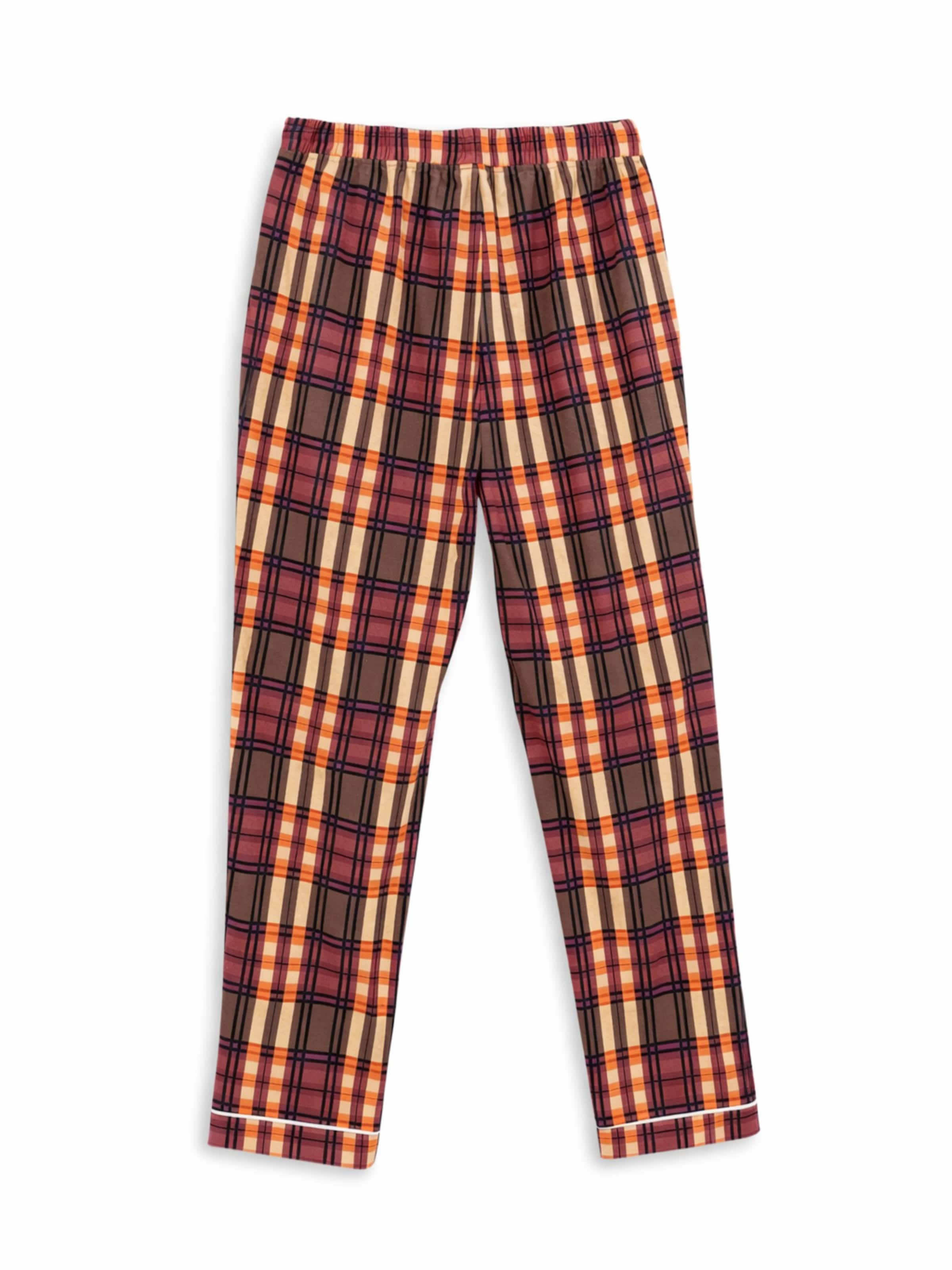 LEAFLETIC Pajama Pants in Brown: front