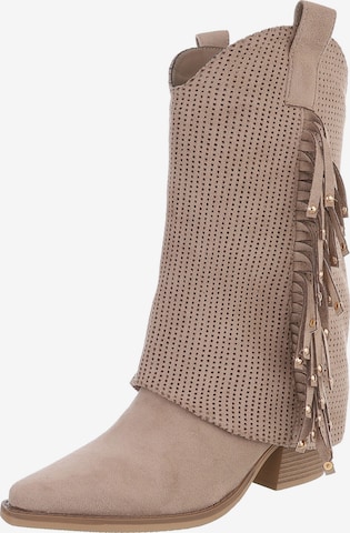 Ital-Design Cowboystiefel in Braun: Vorderseite