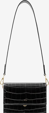 JW PEIRučna torbica 'JW PEI Sac Bandoulière Mini Flap Black Croc' - crna boja: prednji dio