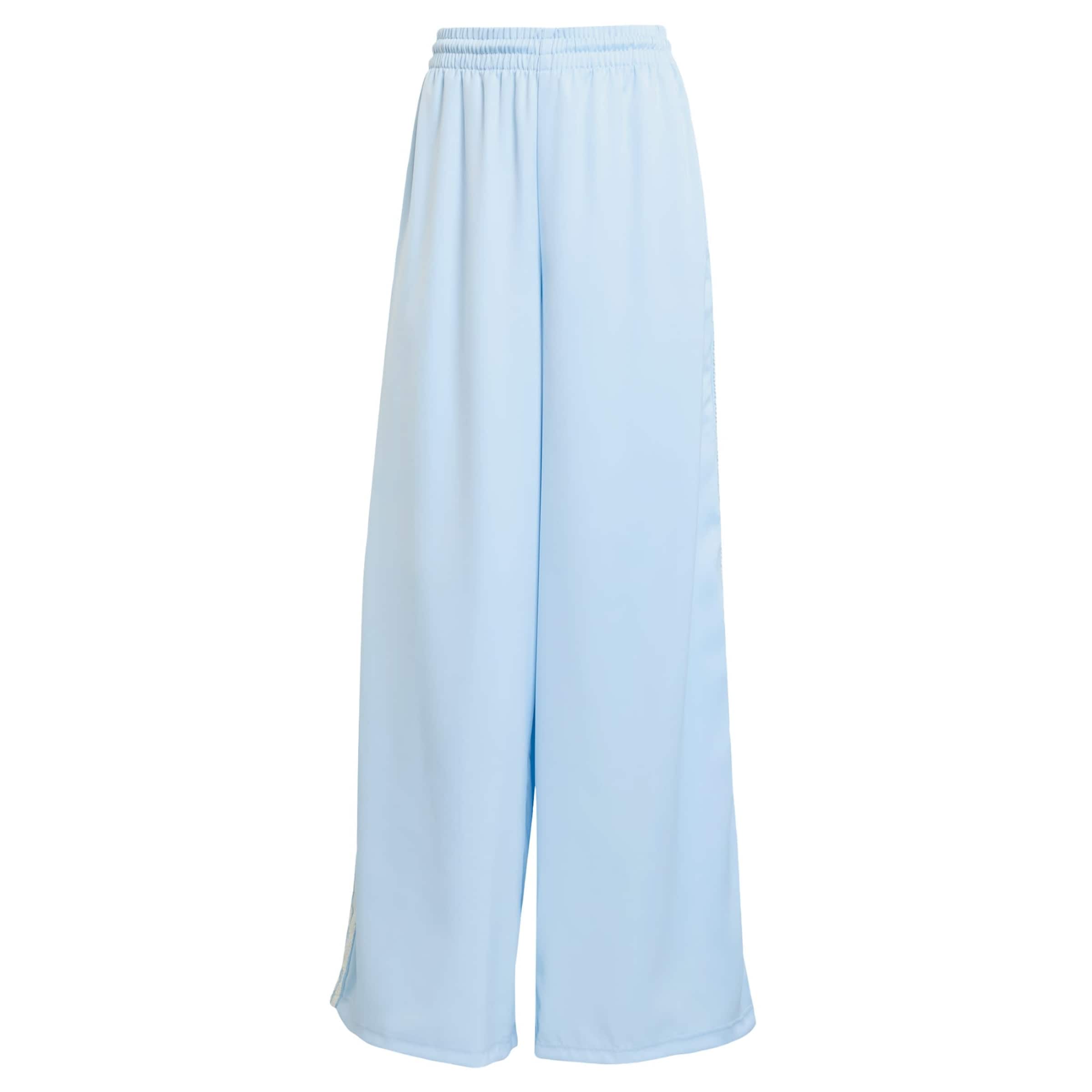 Wide Leg Pantalon 'Satin Wide Leg Pants Ruffle' ADIDAS ORIGINALS en bleu : devant