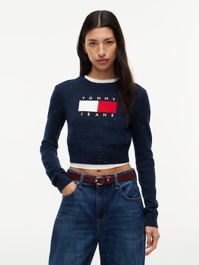 Tommy Jeans Pulover v velikosti XXS  | mornarska / rdeča / bela barva, Prikaz izdelka