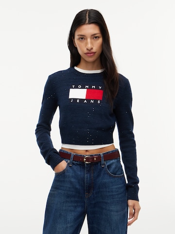 Pulover de la Tommy Jeans pe albastru: față