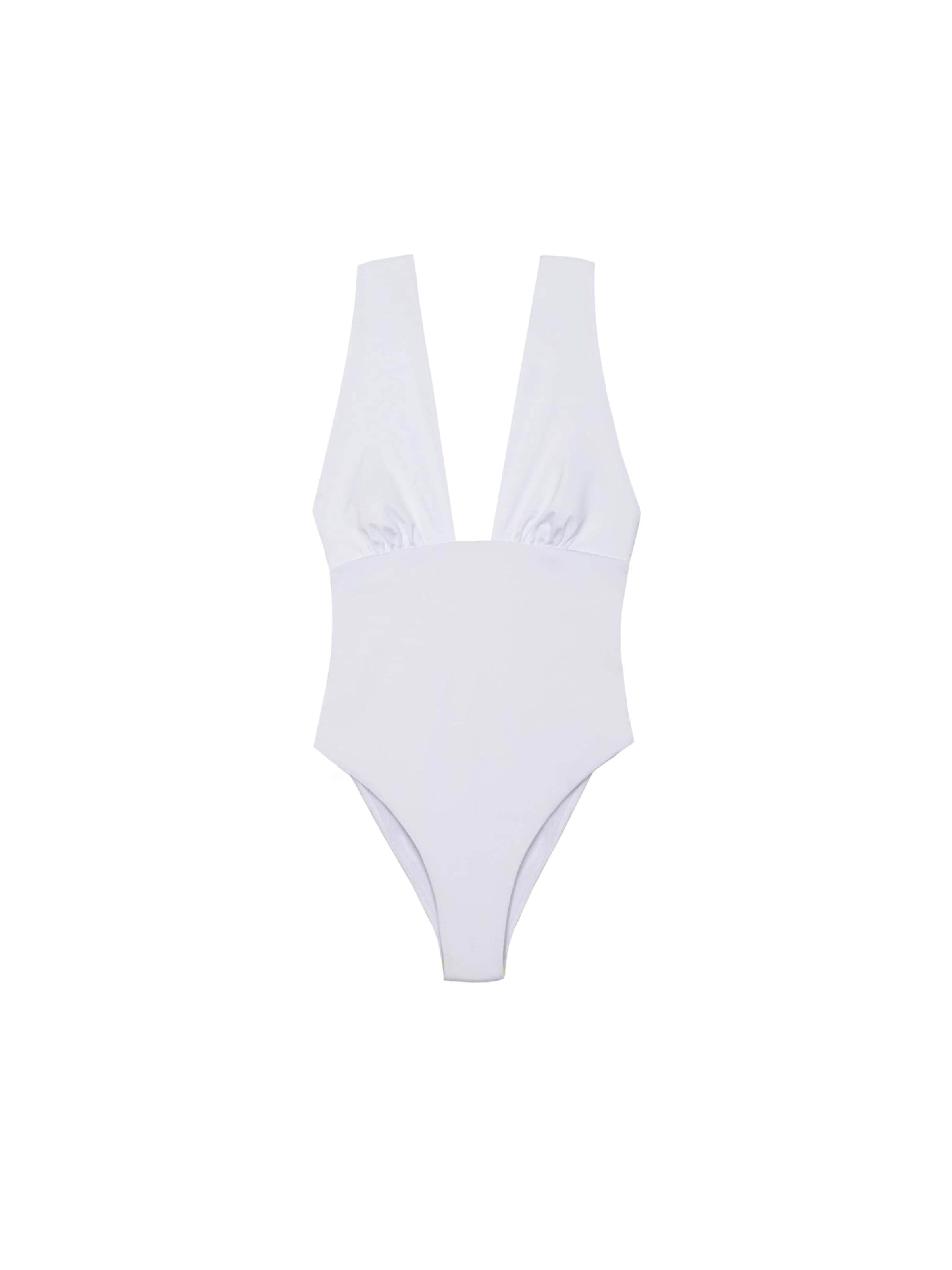 THE-ARE - Bustier Traje de baño en blanco: frente