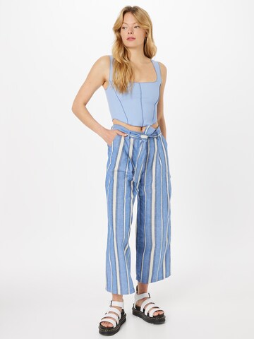 Smith&Soul Wide leg Bandplooibroek in Blauw