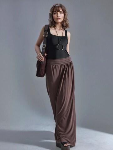 Busem Wide leg Broek in Bruin