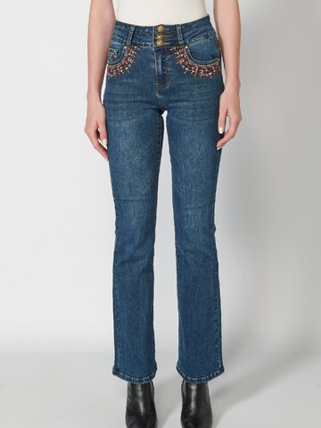 KOROSHI Flared Jeans 'Bell' in Blau: Vorderseite