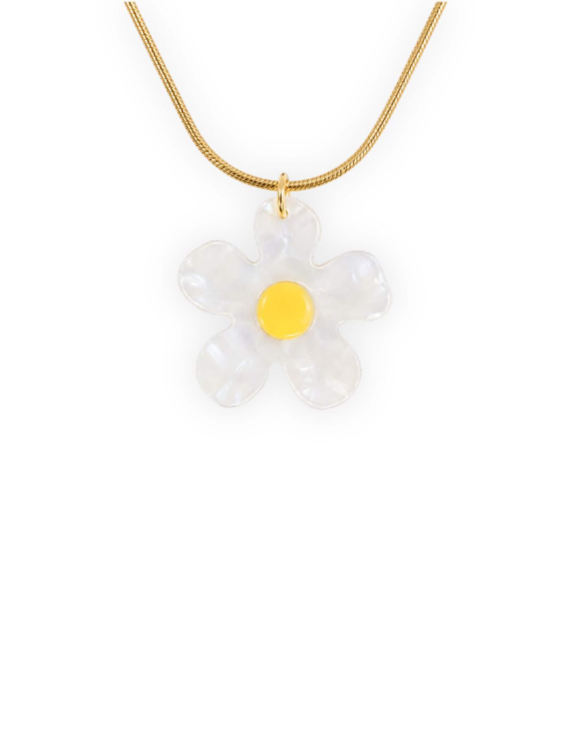 Fräulein Wunder - Cadena 'Acetat Daisy' en oro