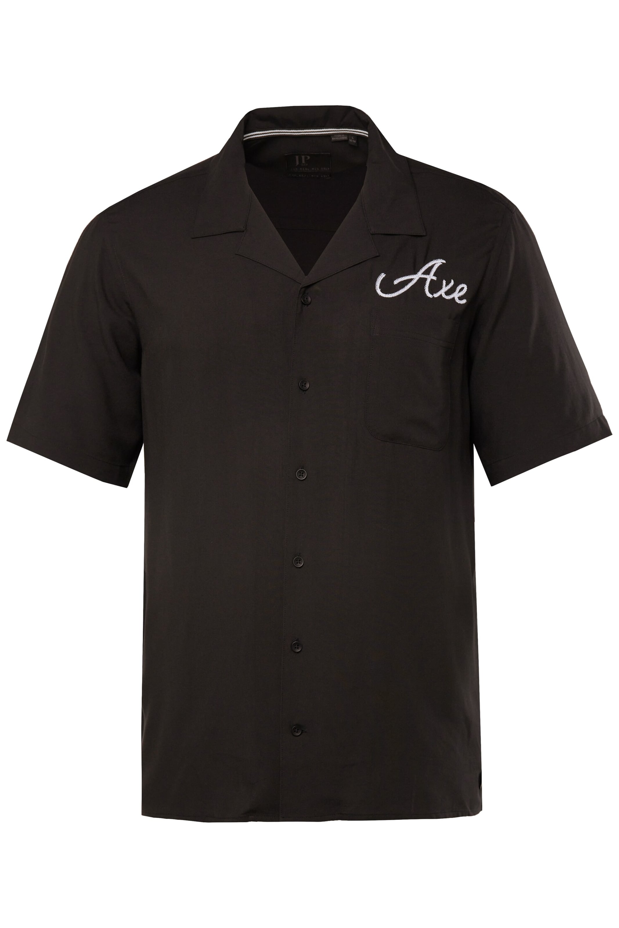 JP1880 Regular fit Overhemd in Zwart: voorkant