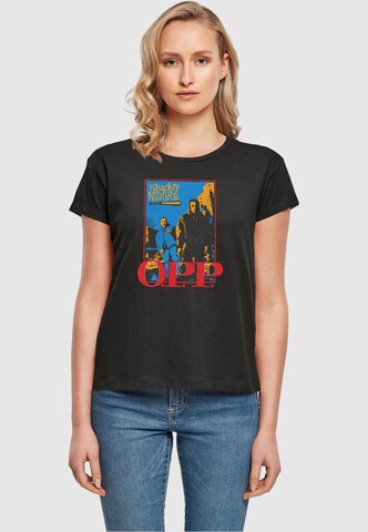 Merchcode Shirt 'Naughty By Nature - OPP Vint' in Zwart: voorkant
