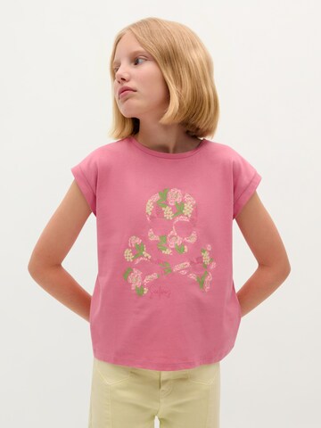 Scalpers Flowers Skull Tee Girls ' ' in Pink