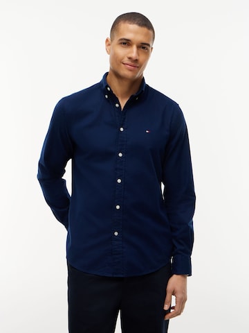 TOMMY HILFIGER Regular Fit Hemd 'FLEX' in Blau: Vorderseite