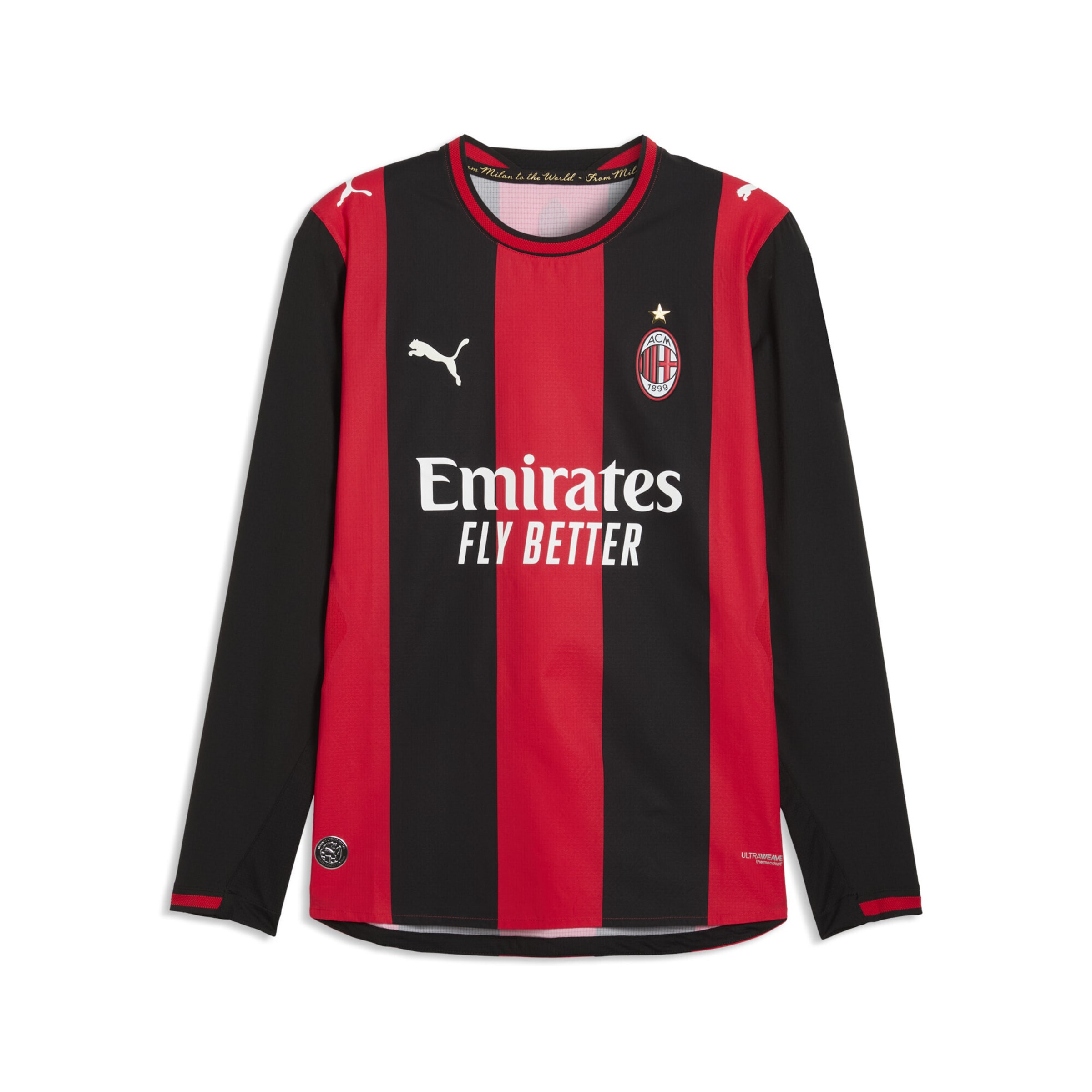 PUMA Tricot 'AC Milan Authentic' in S in de kleur Rood / Zwart, Productweergave