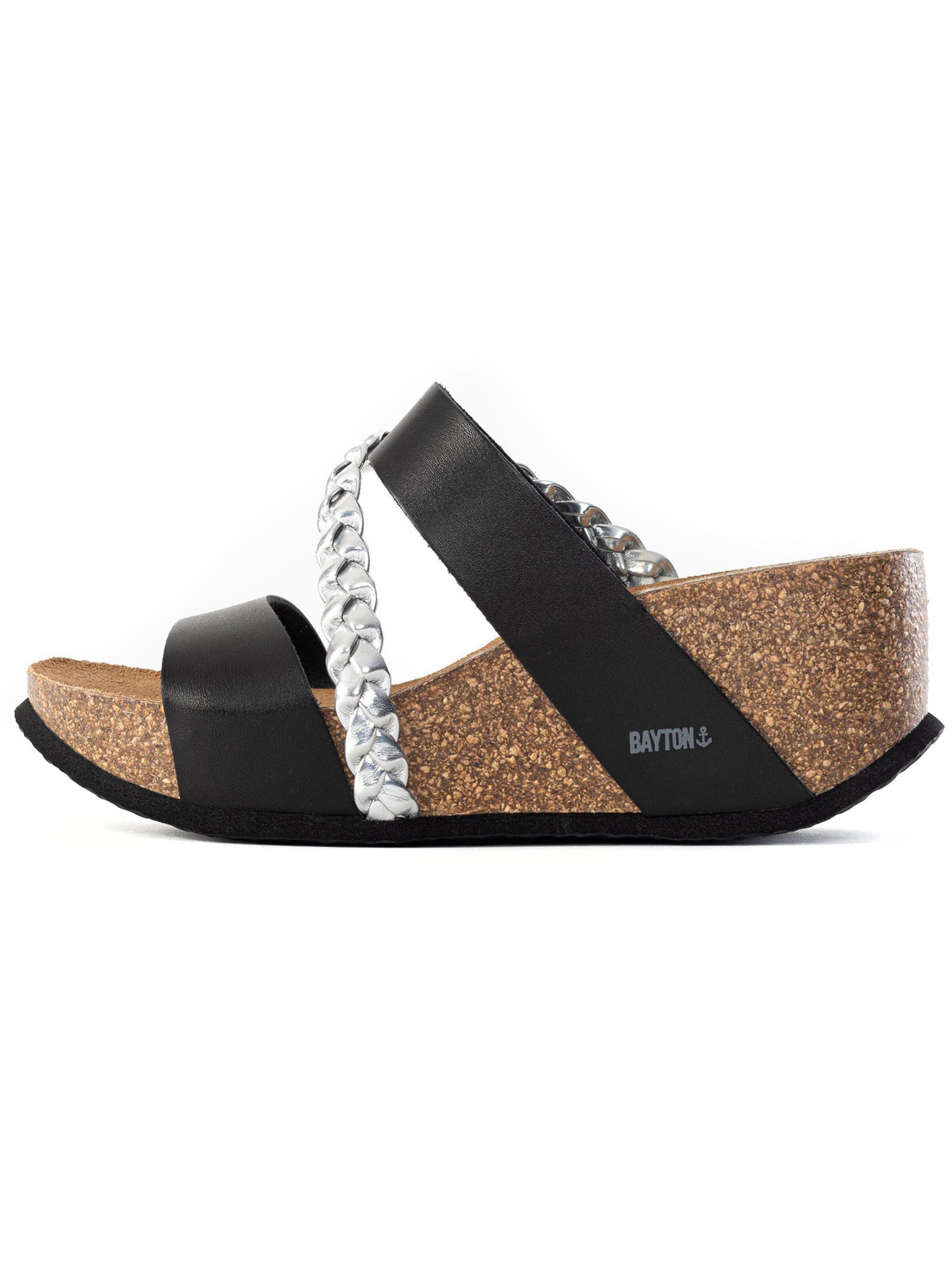 Bayton Sandal in Black: front