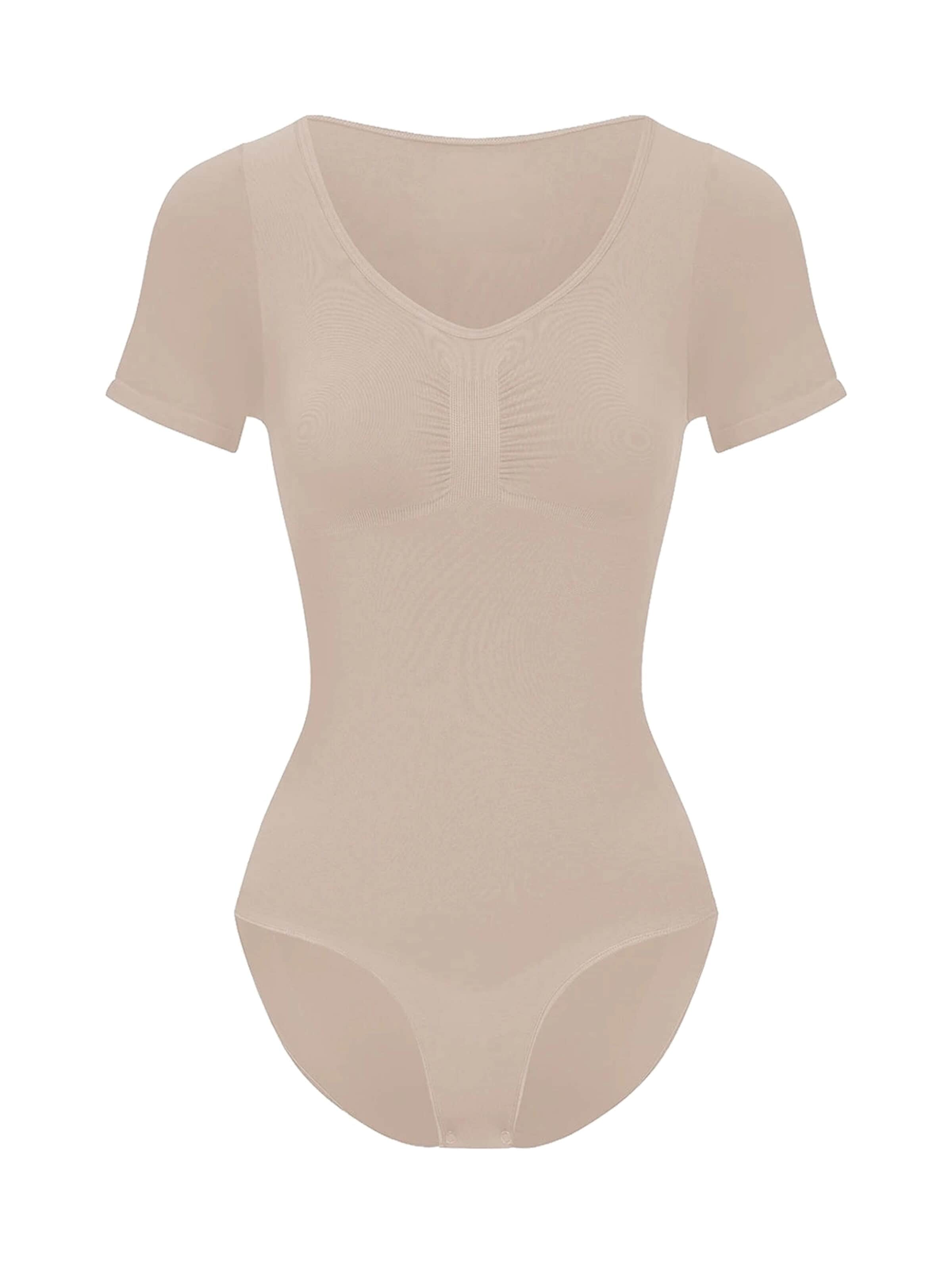cfab Shapingbody 'T-Shirt Bodysuit Sculpting Shapewear mit Slip' in Beige: voorkant