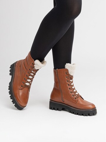 VITAFORM Schnürstiefelette in Braun