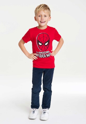 LOGOSHIRT Shirt 'Spider-Man Maske' in Rot
