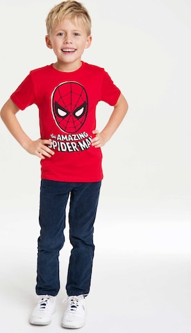 LOGOSHIRT Shirt 'Spider-Man Maske' in Rood