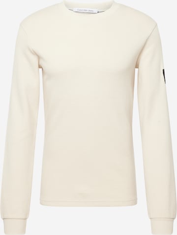 T-Shirt Calvin Klein Jeans en beige : devant