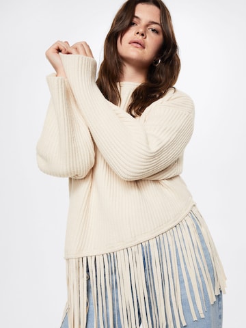 MANGO Sweater 'Fleco' in Beige