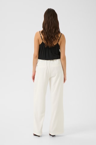 Cream Wide leg Trousers 'Bencon' in White