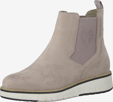Earth Edition by Marco Tozzi Chelsea Boots in Purple: front