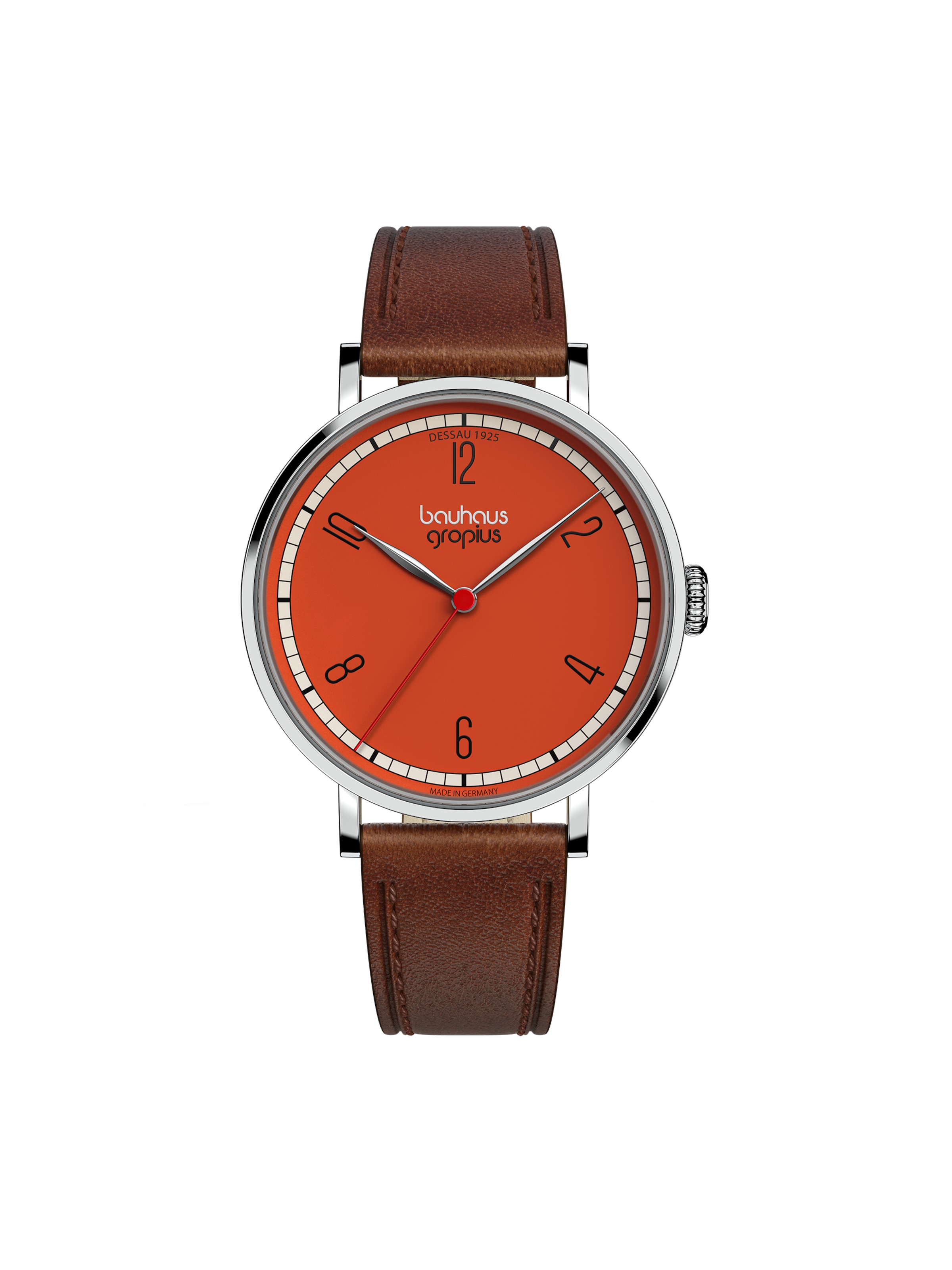 WALTER GROPIUS Analog Watch 'DESSAU 1925' in Orange: front