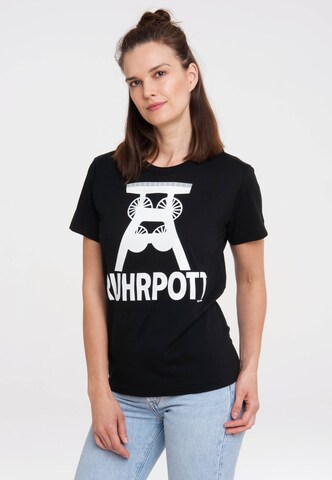 LOGOSHIRT Shirt 'Ruhrpott' in Zwart: voorkant