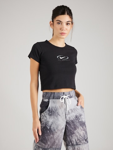 T-shirt 'Swoosh' Nike Sportswear en noir : devant