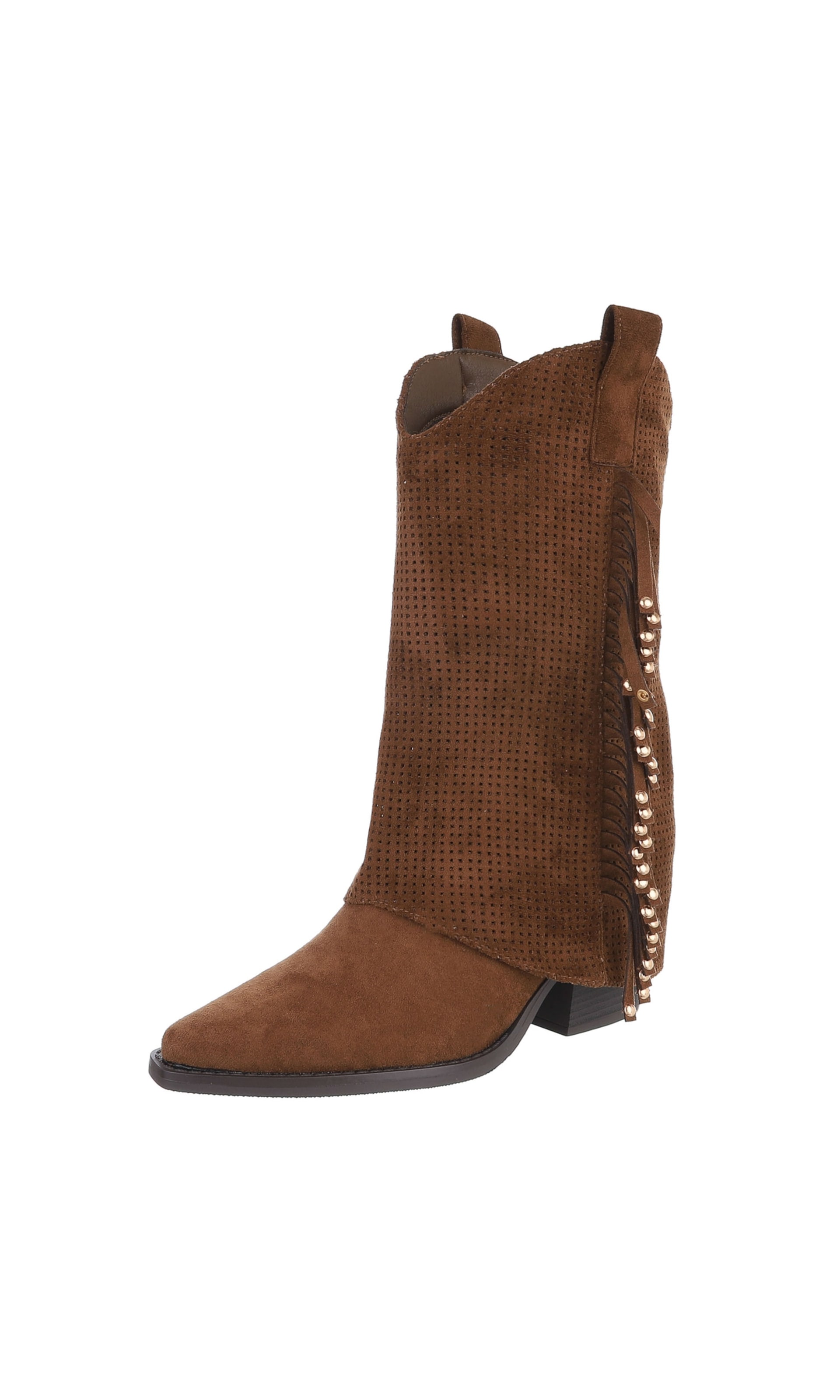 Ital-Design Cowboystiefel in Braun: Vorderseite