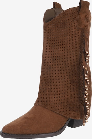 Ital-Design Cowboystiefel in Braun: Vorderseite