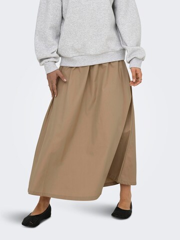 Jupe 'ONLAniqa' ONLY en beige : devant