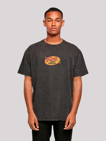 F4NT4STIC Shirt 'King of Dad Jokes Witziges Vatertagsmotiv' in Zwart: voorkant