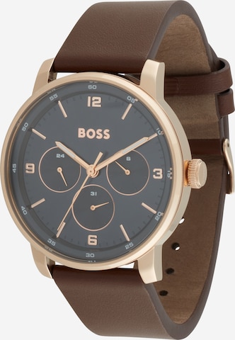 BOSS Black Analog klokke 'CONTENDER' i brun: forside