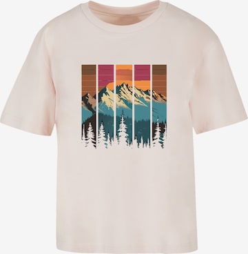 T-shirt 'Berg Sonnenuntergang Retro' F4NT4STIC en rose : devant