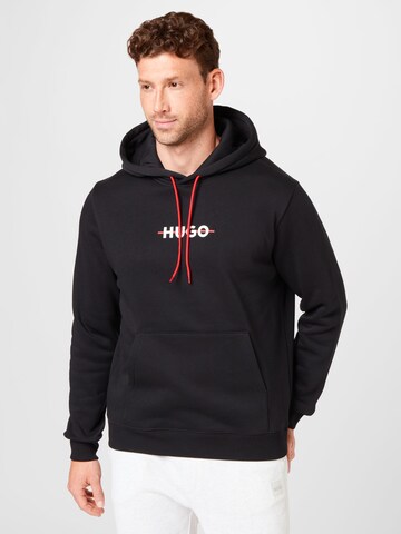 HUGO Red Sweatshirt 'Daffleck' in Black: front