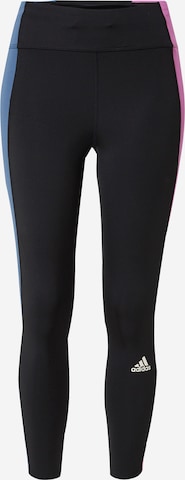 ADIDAS SPORTSWEAR Workout Pants 'Own The Run Colorblock' in Black: front