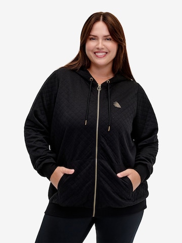 Active by Zizzi Sweatjakke 'AEMANA' i sort: forside