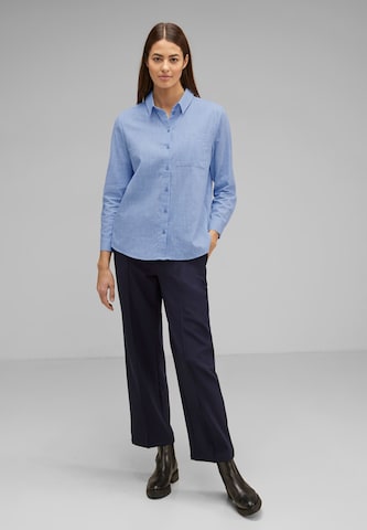 STREET ONE Blouse 'Chambray' in Blauw