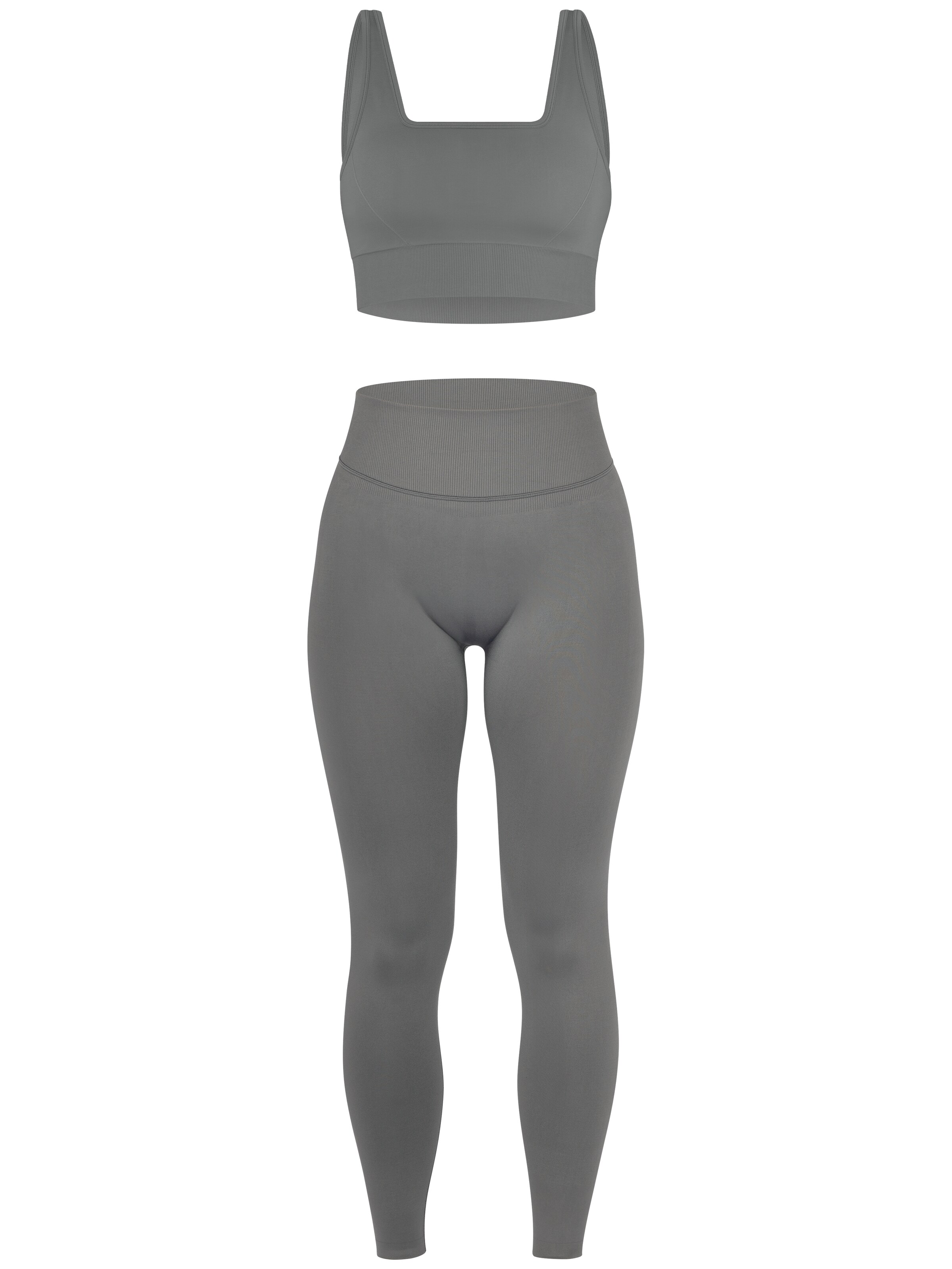 Circle Five Sportanzug 'Scrunch Shape Set (Push-Up Leggings und Medium Support Sport-BH)'‌ in Grau: Vorderseite