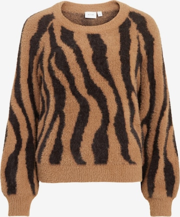 VILA Sweater 'Hello' in Brown: front