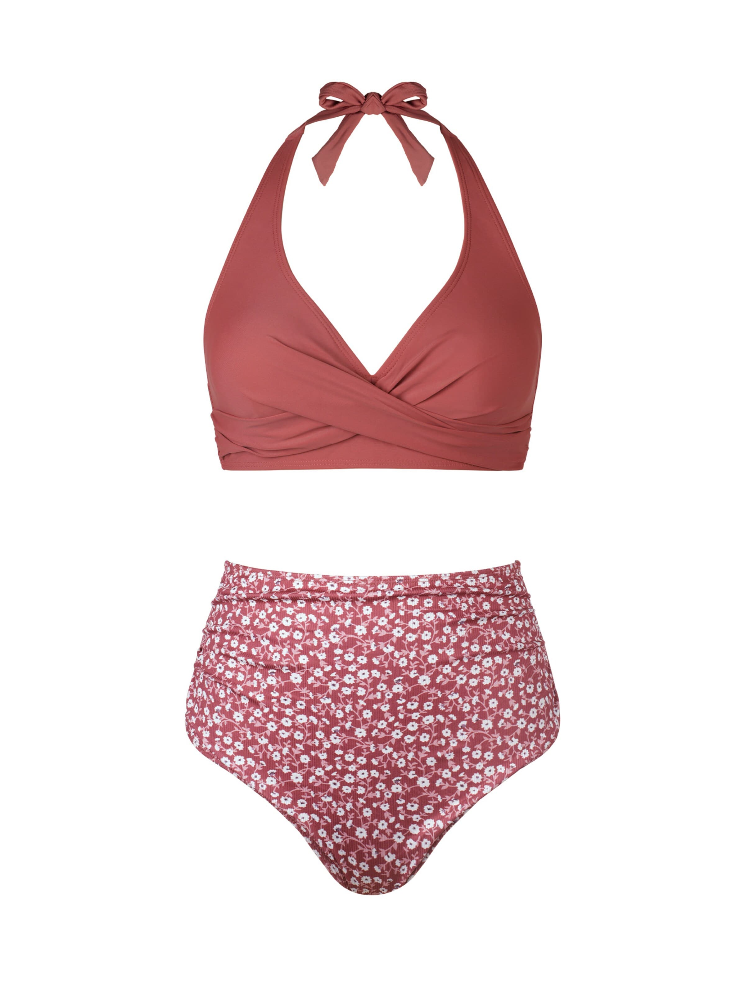 Cupshe Bikini 'Ditsy High-Rise' in Red: front