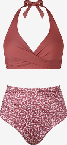 Cupshe Bikini 'Ditsy High-Rise' in Rot: Vorderseite