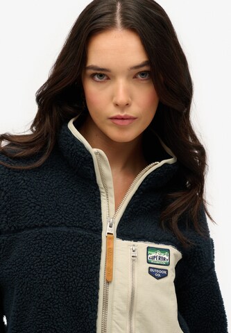 Superdry Fleece jas in Blauw