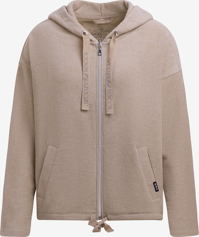 Soccx Oversize Sweatjacke aus Ripp Samt mit Kapuze in XS in hellbraun, Produktansicht