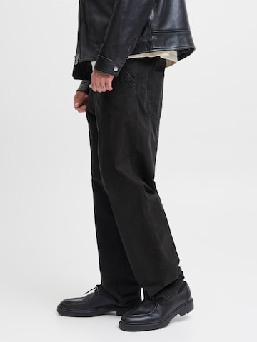 JACK & JONES Wide leg Broek 'JPSTAlex Ember' in Zwart